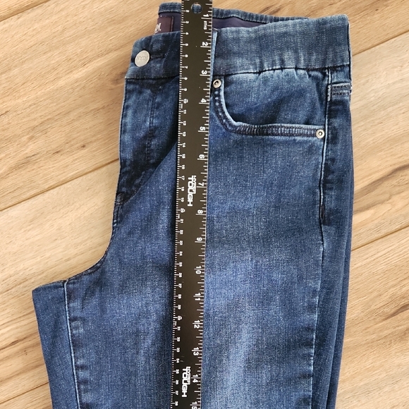 NYDJ Waist Magic Dark Blue Women's Wide Leg Jeans Lift Tuck Technology Size M/30 - Picture 7 of 7